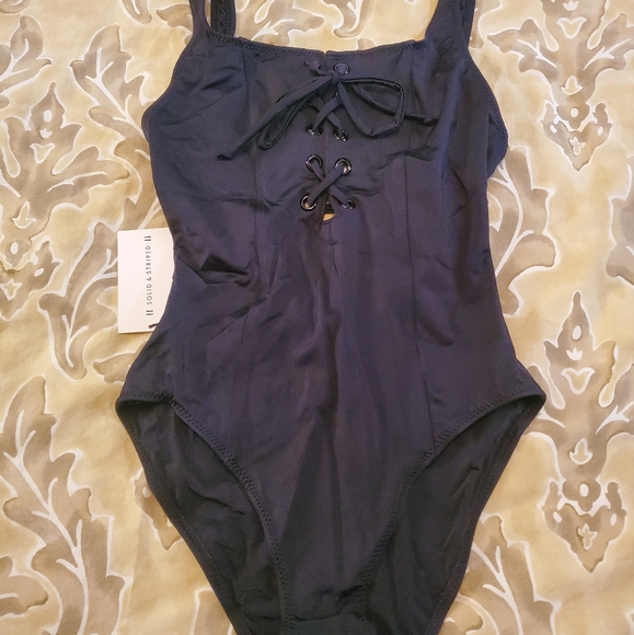 NWT Solid & Striped Sophia One Piece black lace-up swimsuit size S - Picture 4 of 7
